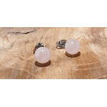 Boucles doreilles quartz rose 8mm 1