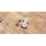 Boucles doreilles quartz rose 8mm 3