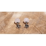 Boucles doreilles quartz rose 8mm 5