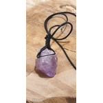 pendentif améthyste brute ficelle 6
