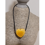 pendentif coeur percé calcite orange 1