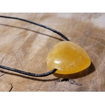 pendentif coeur percé calcite orange 3