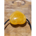 pendentif coeur percé calcite orange 5