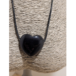 Pendentif coeur percé onyx noir 1