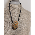 pendentif goutte percé rhyolite de fleur 1