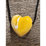 Pendentif coeur percé jaspe mokaïte 1