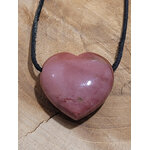 Pendentif coeur percé jaspe mokaïte 11