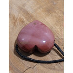 Pendentif coeur percé jaspe mokaïte 13