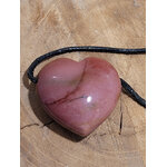 Pendentif coeur percé jaspe mokaïte 14