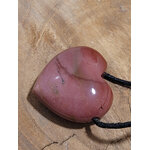 Pendentif coeur percé jaspe mokaïte 15