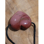 Pendentif coeur percé jaspe mokaïte 16
