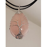 pendentif goutte quartz rose arbre de vie 3