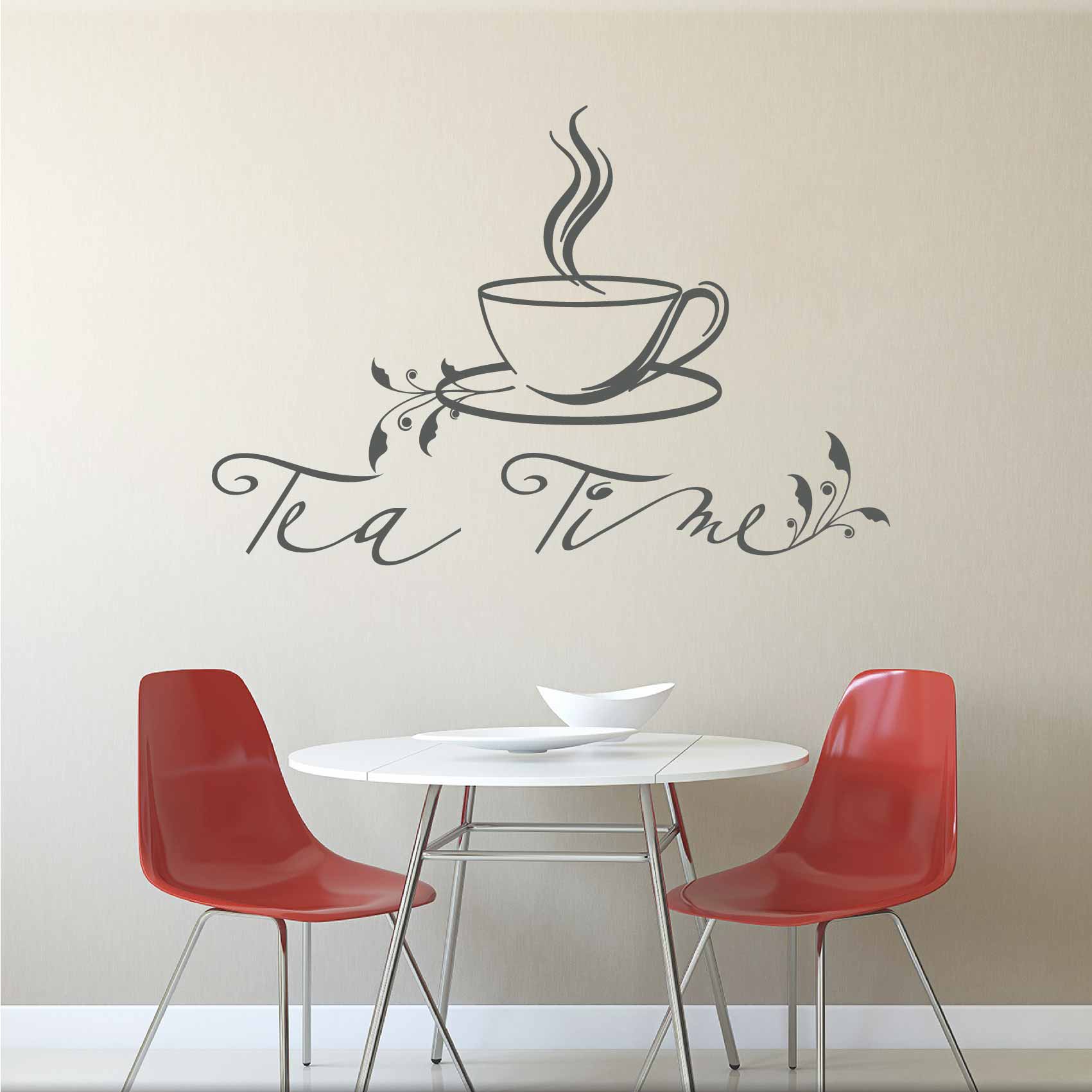4 stickers autocollant adhesif cuisine thé tasse à café deco