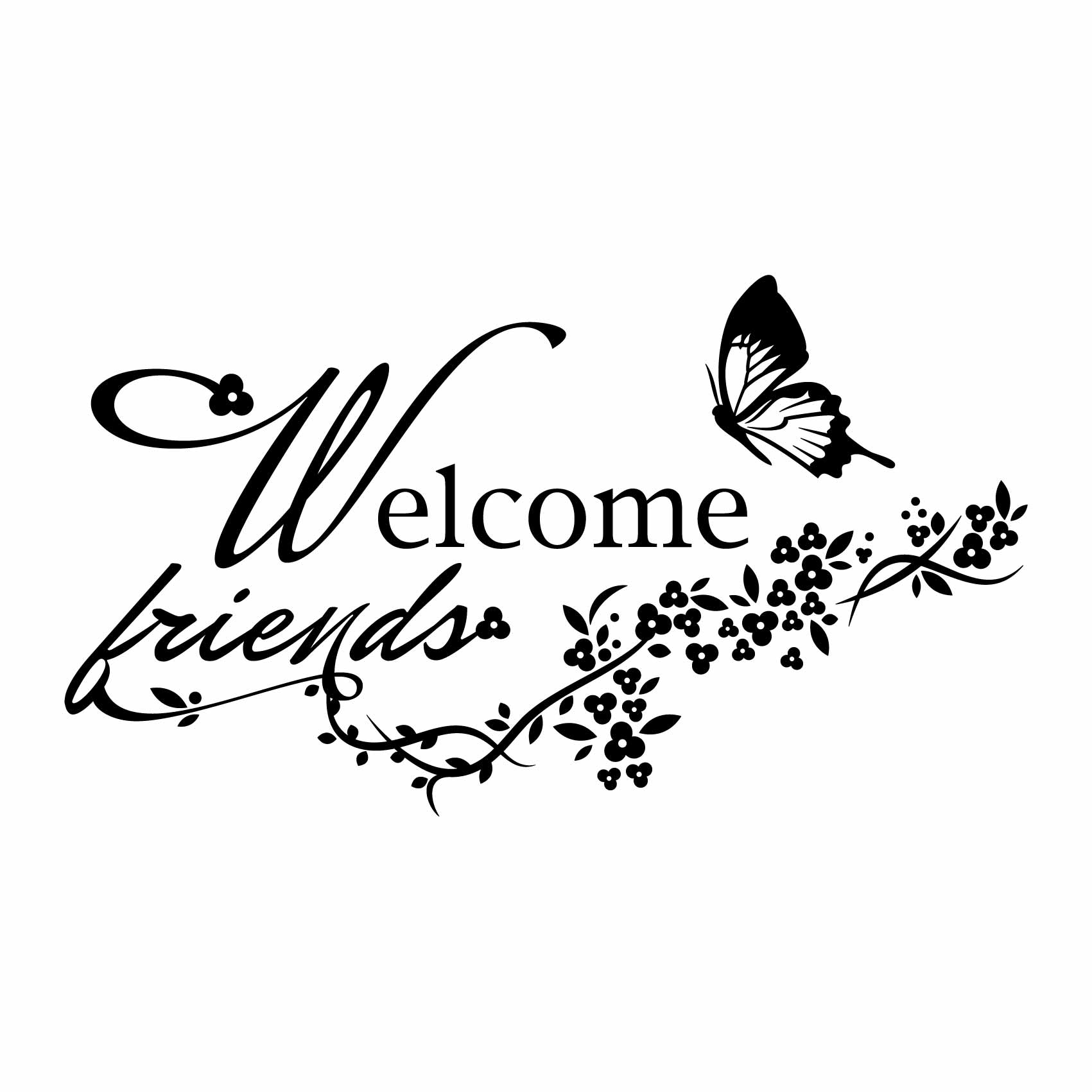 stickers-papillon-welcome-friends-ref3welcome-autocollant-muraux-bienvenue-sticker-mural-welcome-home-sweet-home-entrée-séjour-salon-cuisine-porte-deco-(2)