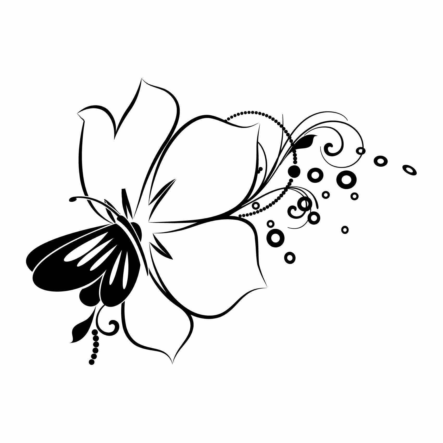 Sticker Papillon Fleur Romantique - Stickers