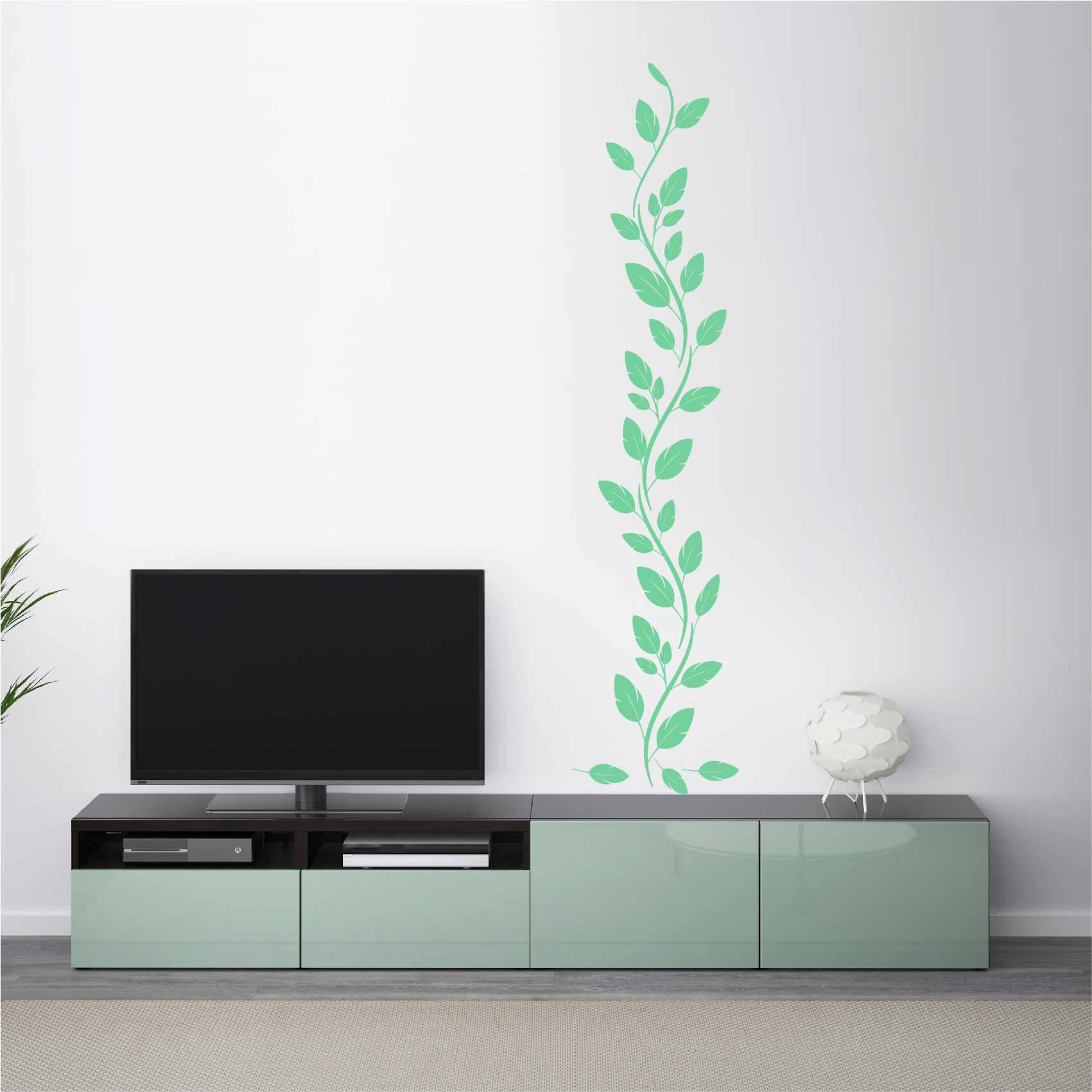 Acheter Autocollant mural en grille de plantes vertes vives 3D