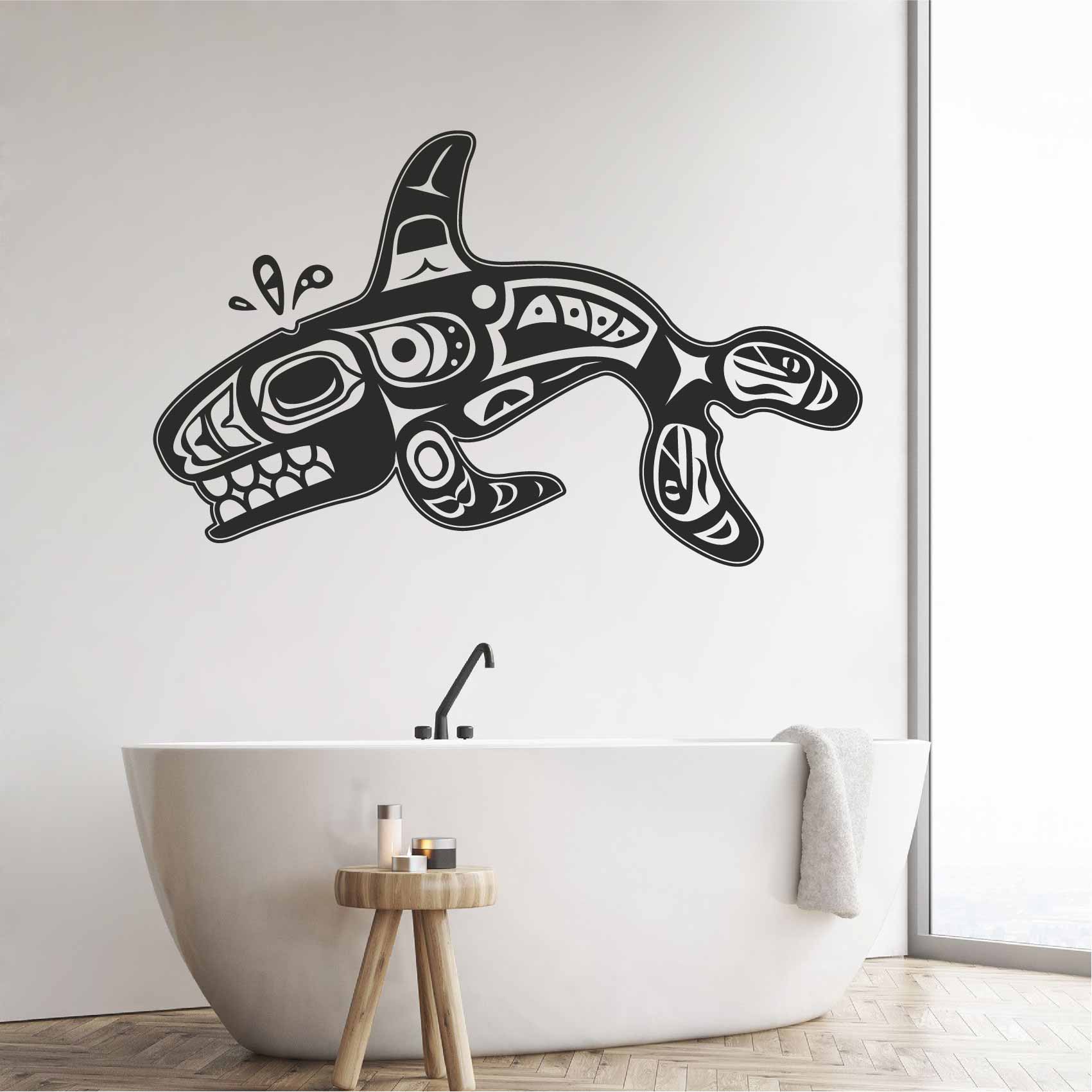 stickers-orque-maori-ref1animauxmarins-stickers-animaux-marins-autocollant-muraux-animal-mignon-sticker-mural-enfant-chambre-salon