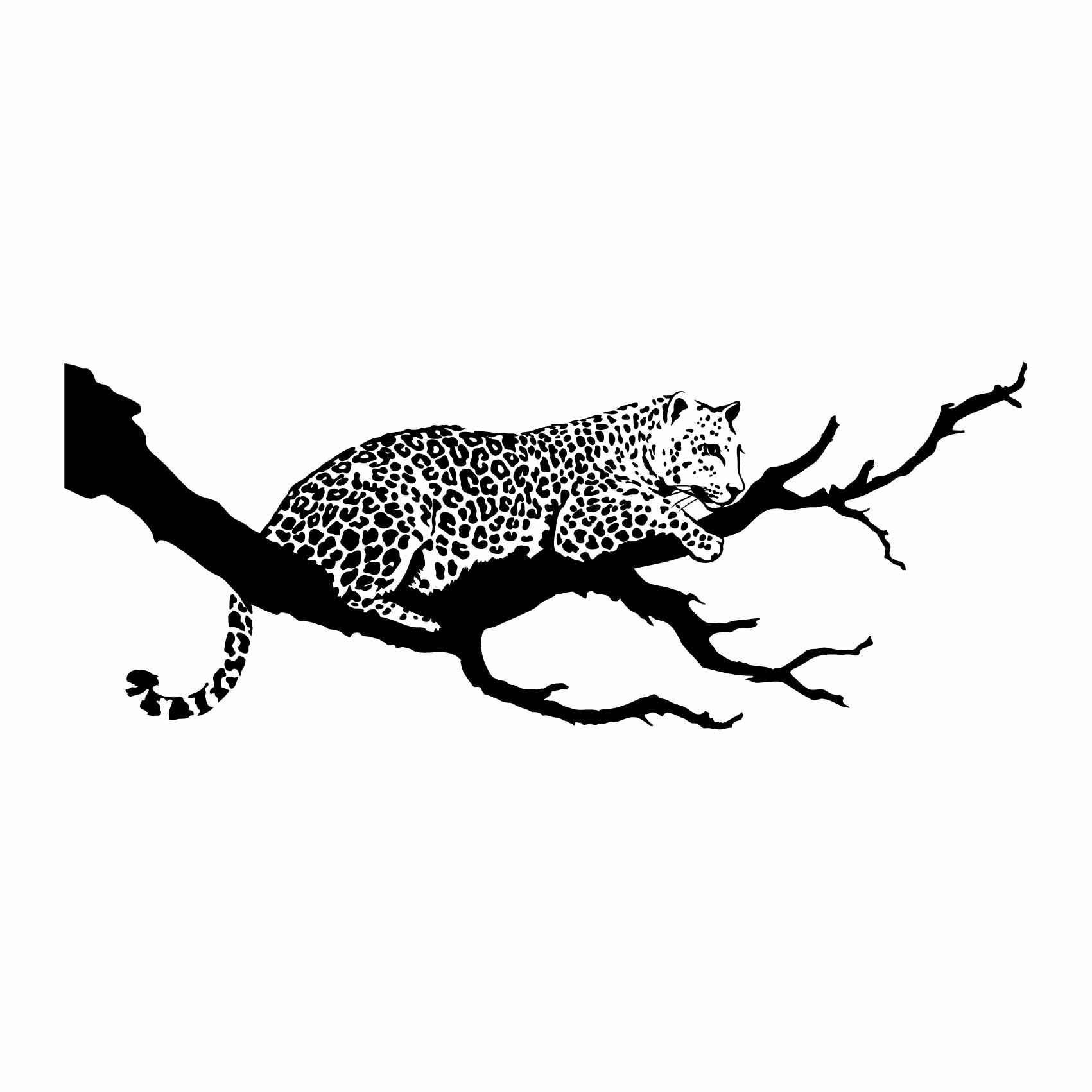 Stickers Leopard Branche
