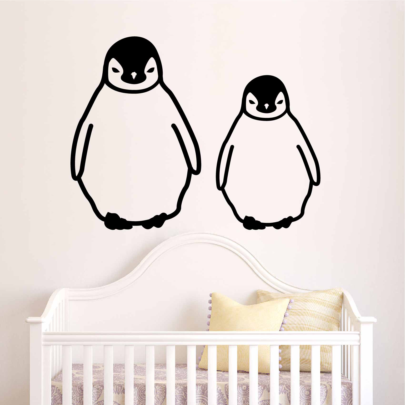 stickers-bébé-pingouins-ref6bébéanimaux-stickers-bébé-animaux-autocollant-muraux-bébé-animal-sticker-mural-enfant-chambre-salon