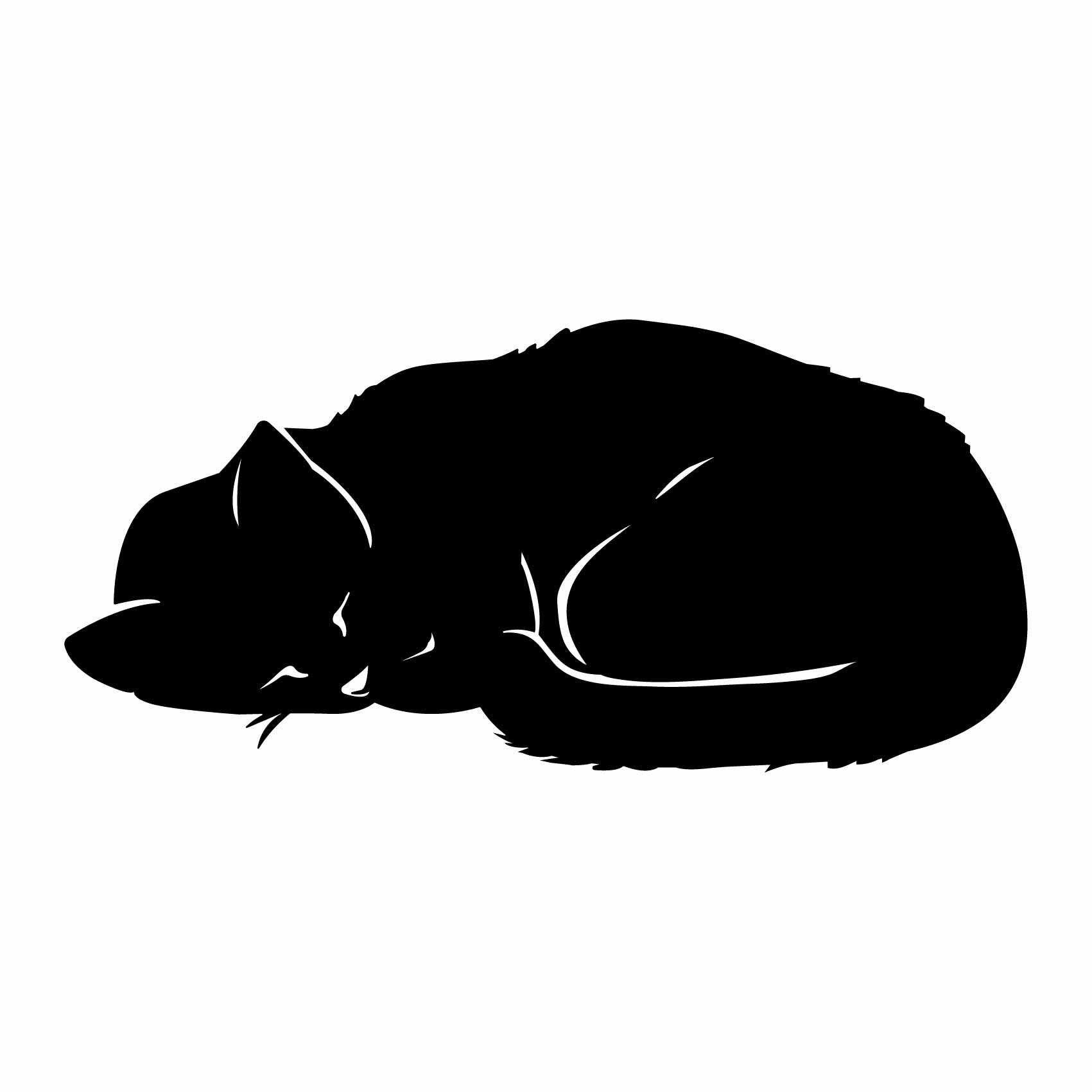 Stickers Chat Qui Dort Autocollant Muraux Et Deco