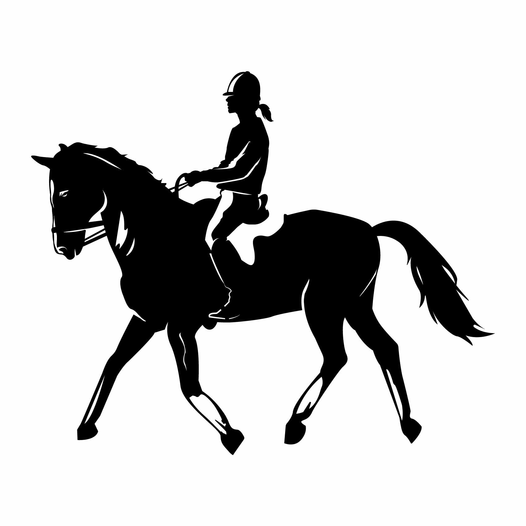 Sticker cheval et personnage garçon équitation