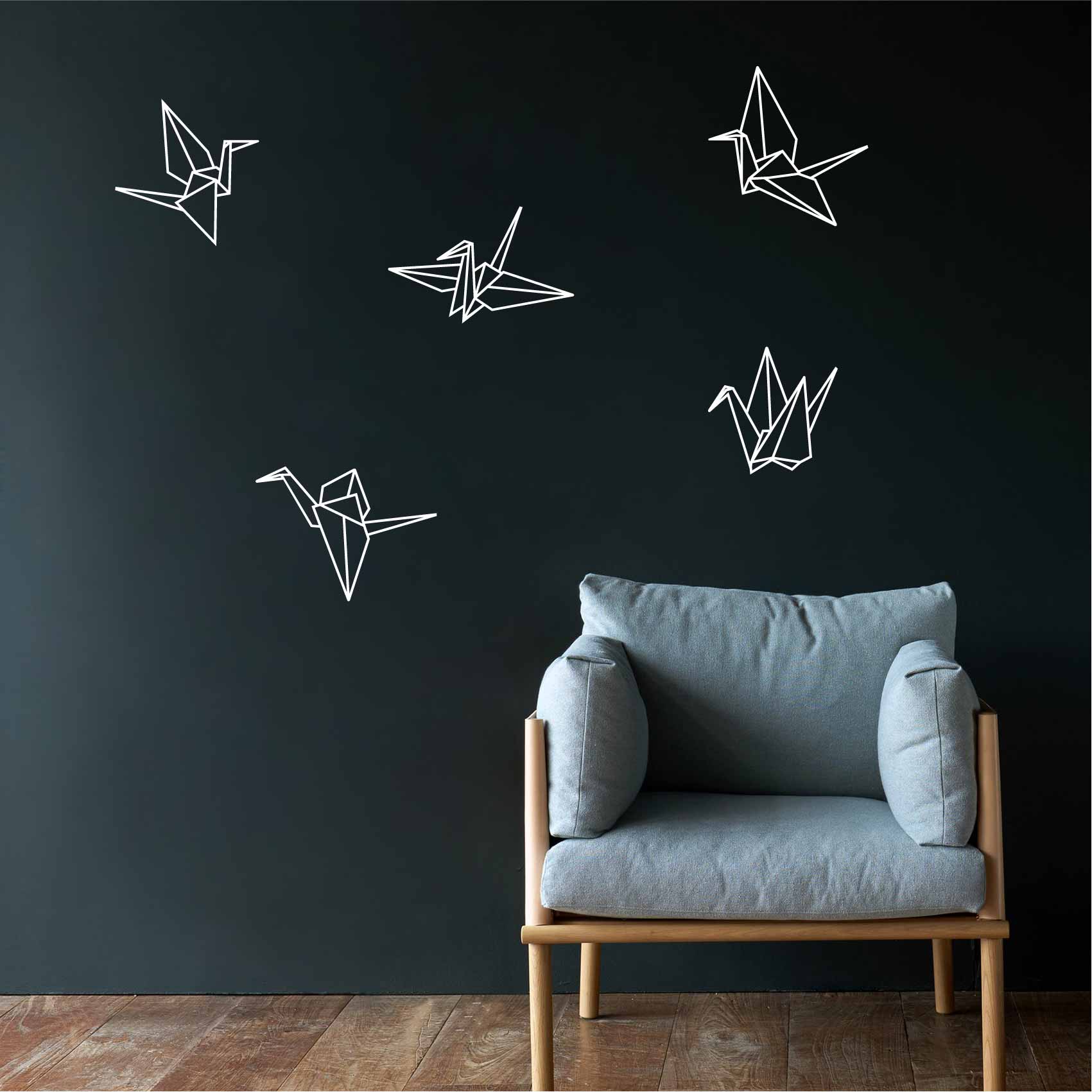 stickers-grue-origami-ref1grue-stickers-muraux-origami-grue-autocollant-chambre-salon-deco-sticker-mural-origami-animaux