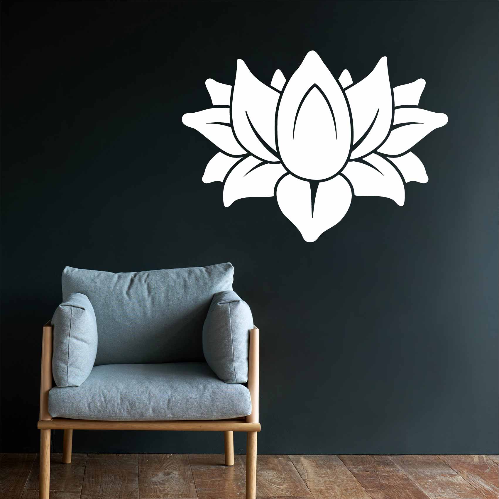 Sticker mural déco fleur de lotus 87x61cm - Centrakor
