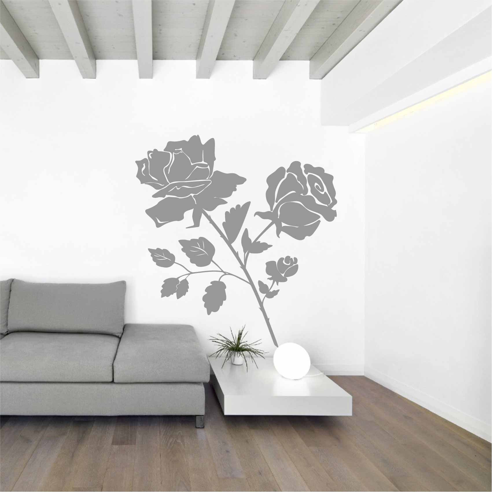 Autocollant Fleur Rose et Blanche