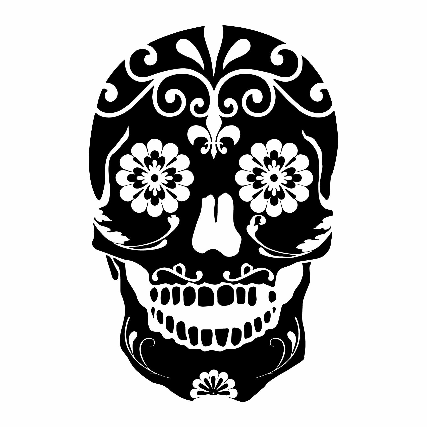 Stickers Tete de mort Mexicaine - Autocollant muraux et deco