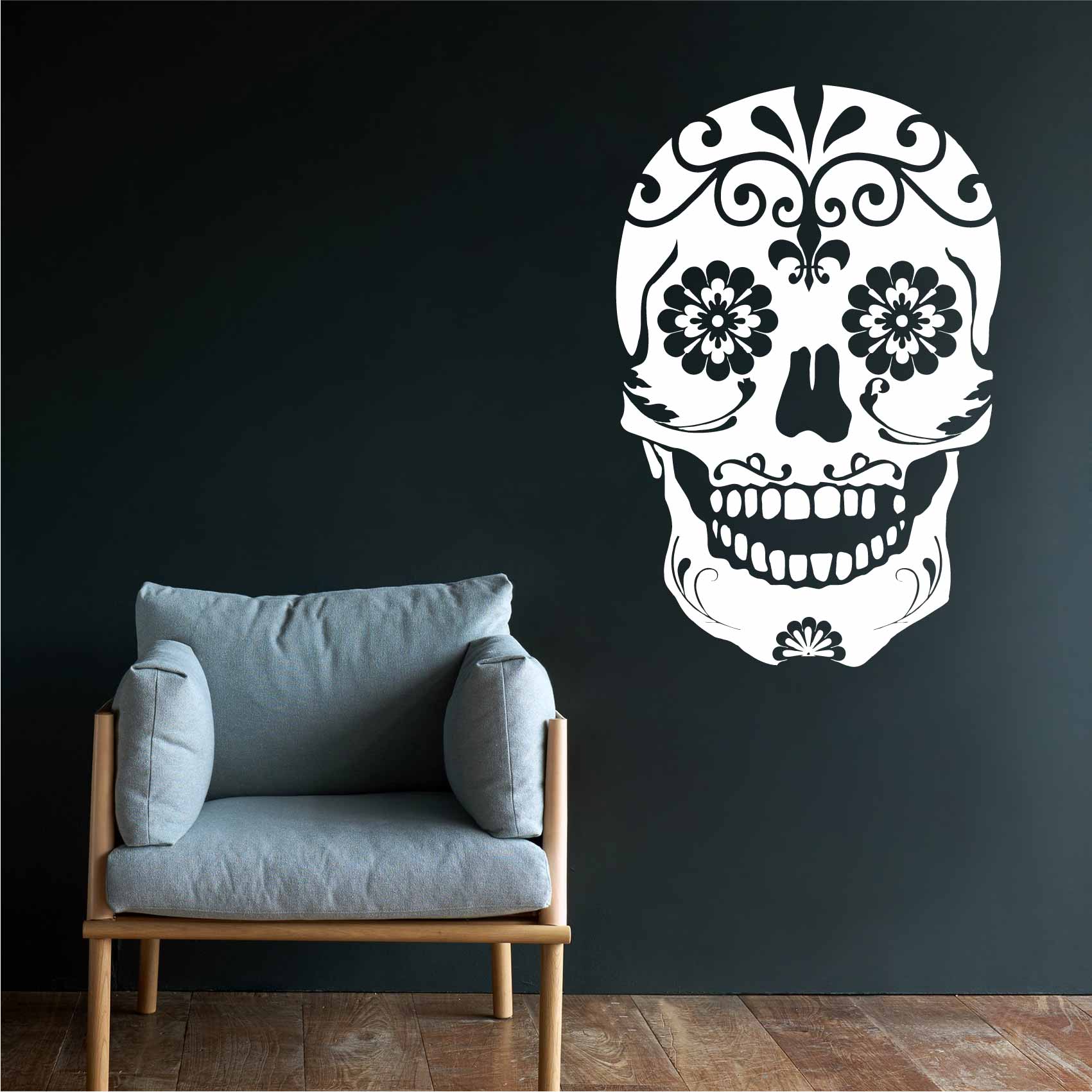Stickers Tete de mort Mexicaine - Autocollant muraux et deco