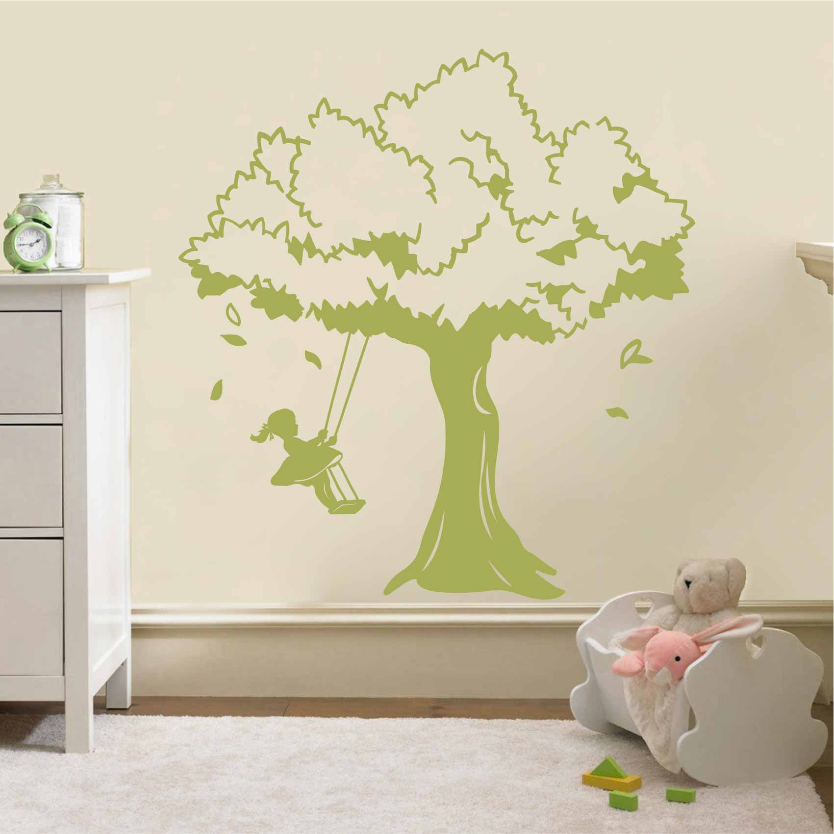 stickers-arbre-balancoire-ref51arbre-stickers-muraux-arbre-enfant-autocollant-deco-chambre-enfant-bébé-garcon-fille-sticker-mural-arbre