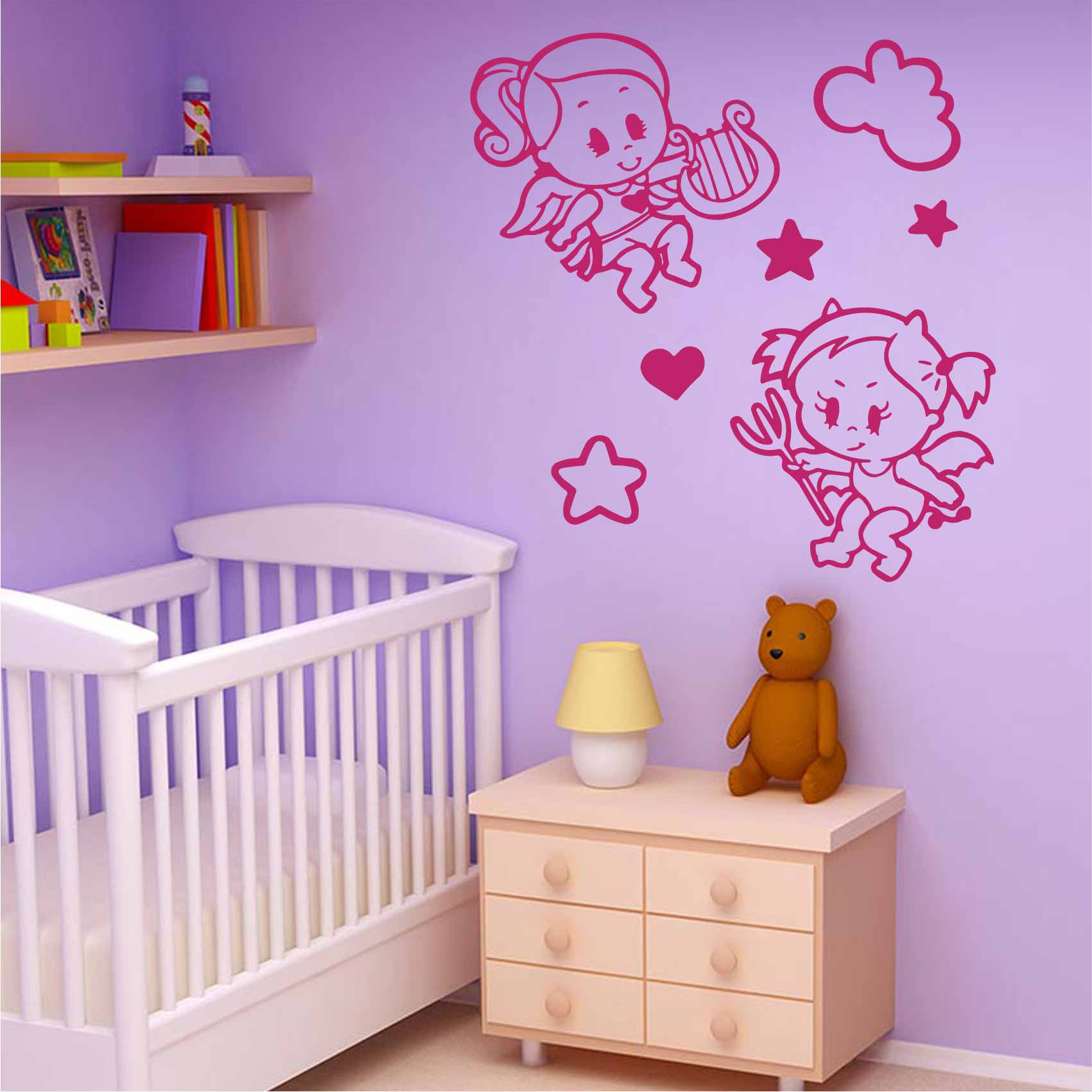 stickers-bébé-ange-et-diable-ref33bebe-stickers-muraux-bébé-autocollant-mural-bébé-sticker-chambre-enfant-garcon-fille-decoration-deco