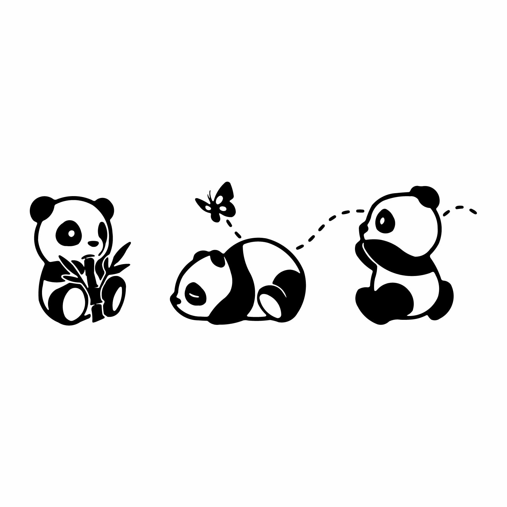 Stickers Bebes Panda Autocollant Muraux Et Deco