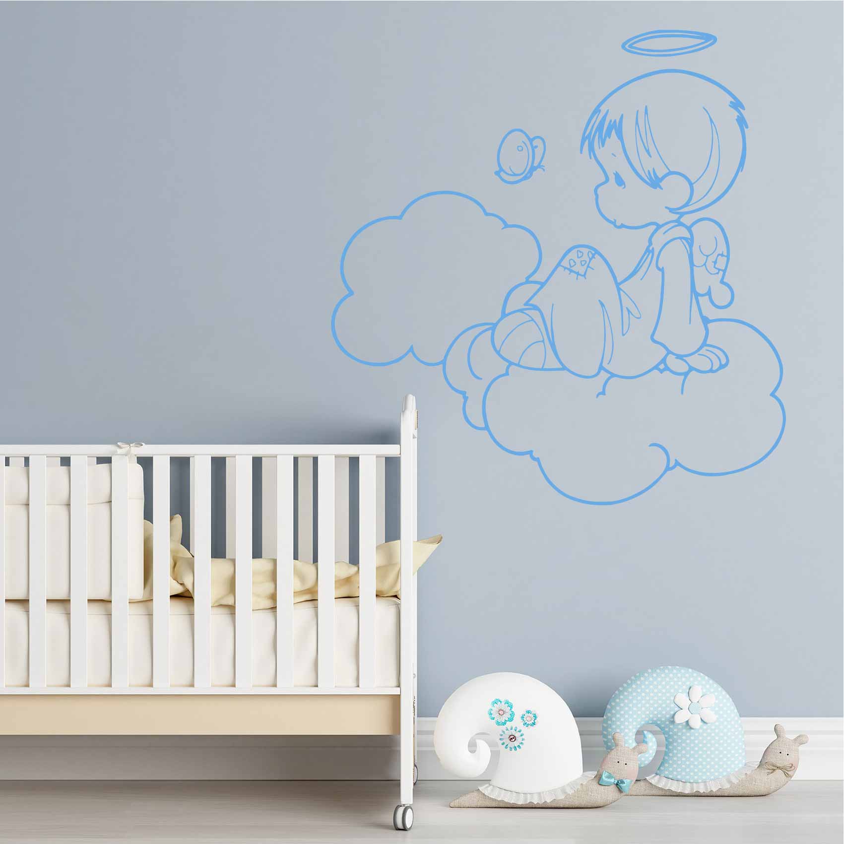 Sticker Ange avec Prénom - Décoration Chambre Enfant et Bébé