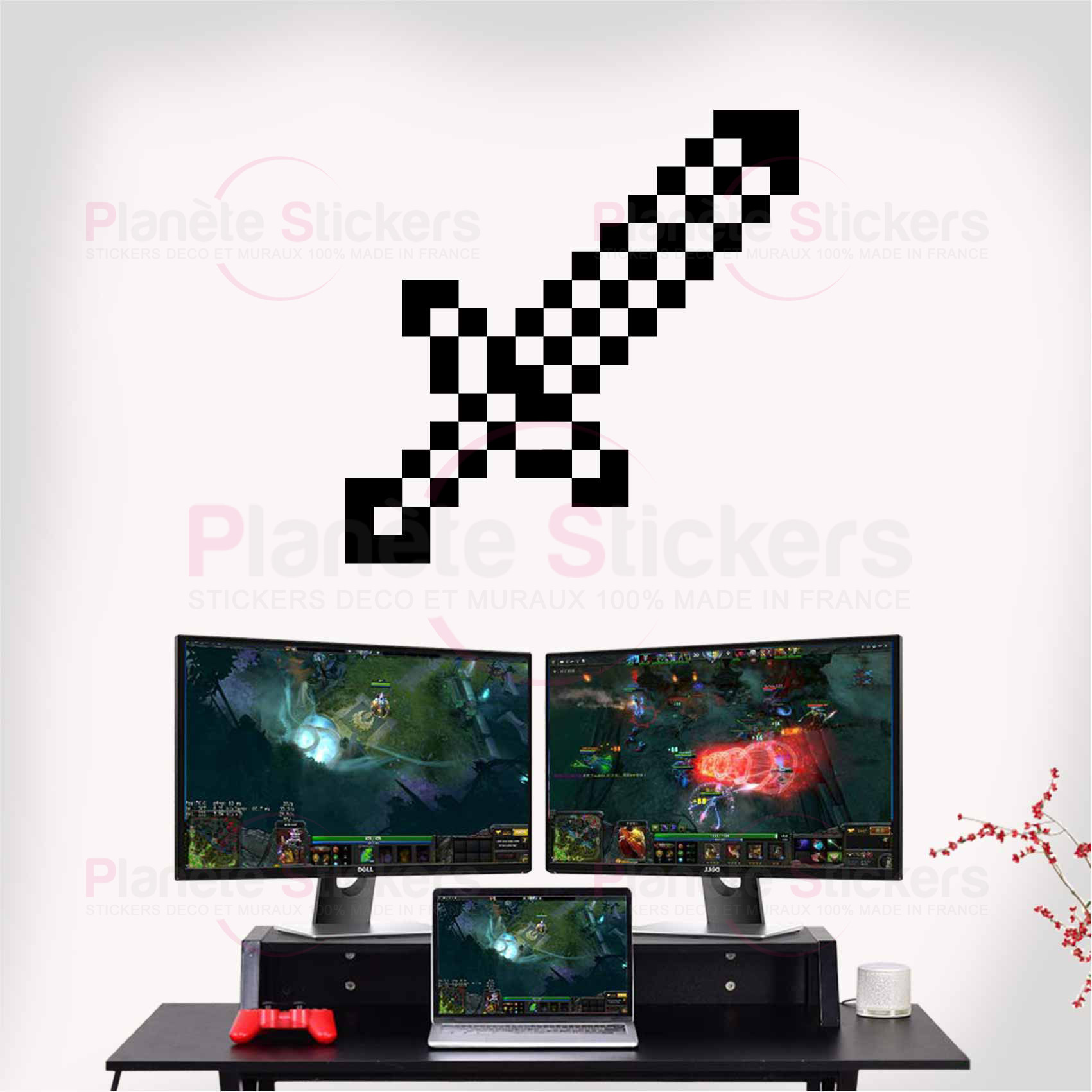 stickers-épée-minecraft-ref1minecraft-stickers-muraux-minecraft-autocollant-mural-jeux-video-sticker-gamer-deco-gaming-salon-chambre