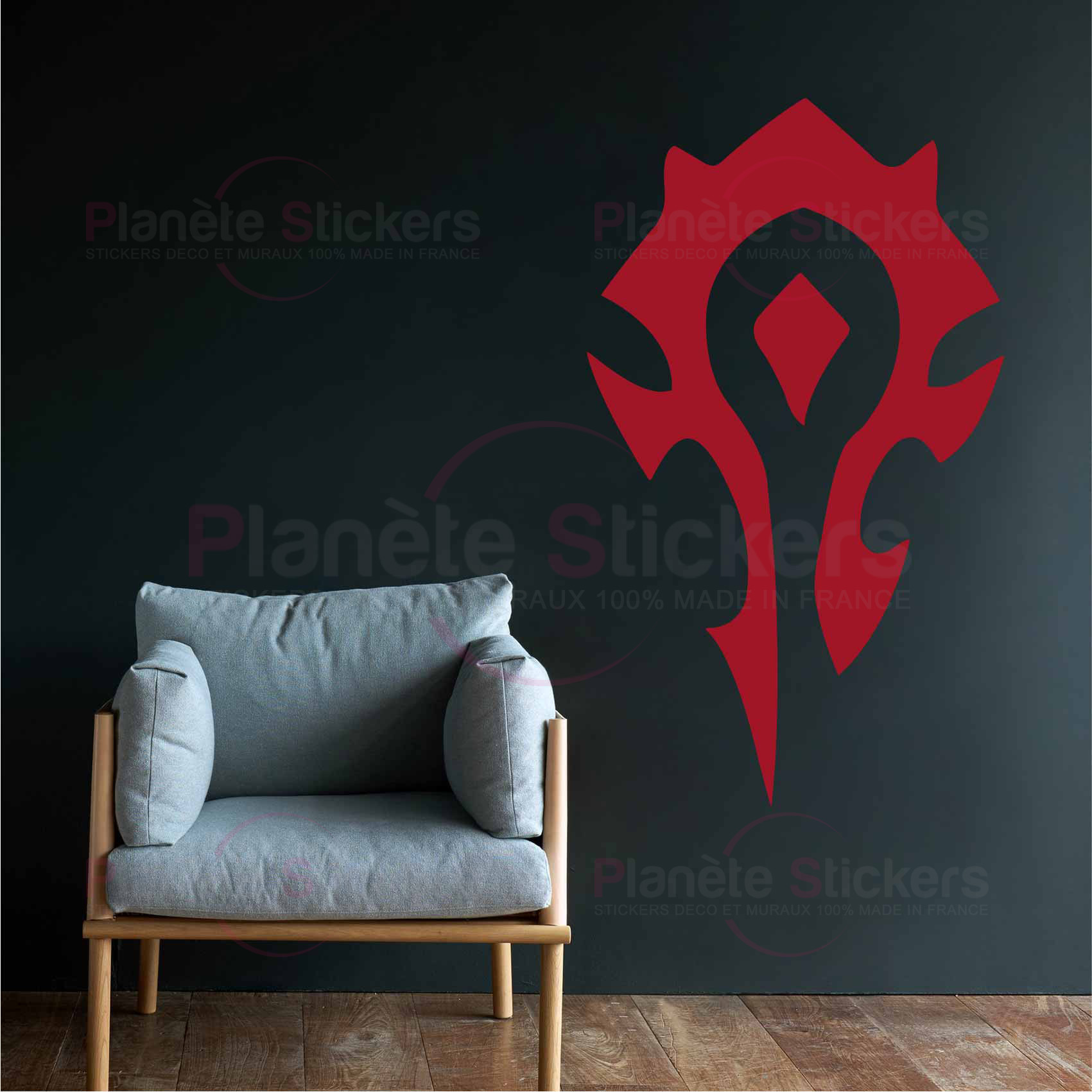 stickers-blason-horde-wow-ref16wow-stickers-muraux-world-of-warcraft-autocollant-mural-jeux-video-sticker-gamer-deco-gaming-salon-chambre