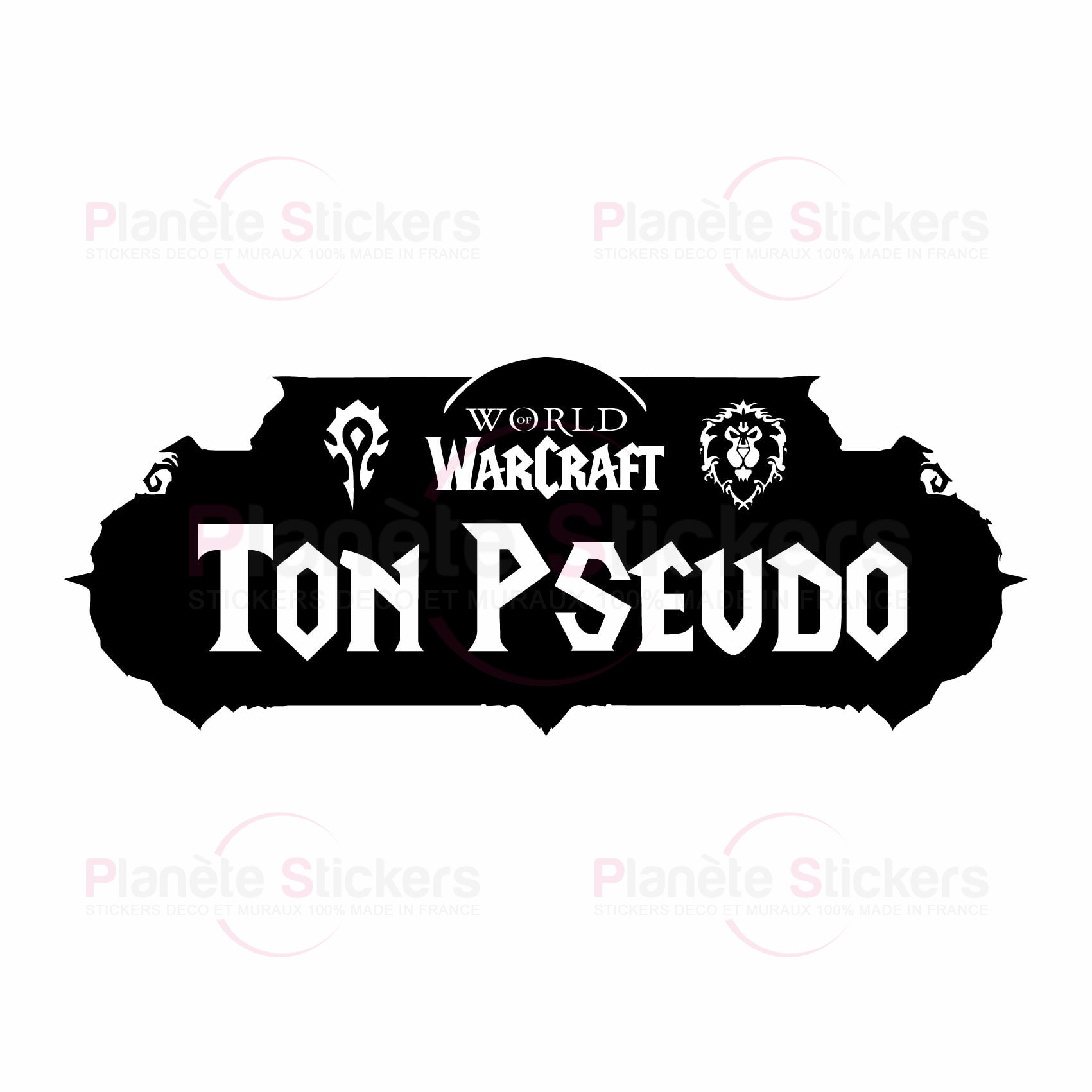 Stickers WoW Pseudo Personnalisé - Autocollant muraux et deco
