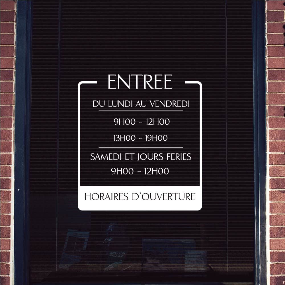 stickers-entrée-horaires-personnalisés-ref10horaireboutique-autocollant-horaire-porte-sticker-vitrine-café-magasin-boutique-personnalisable