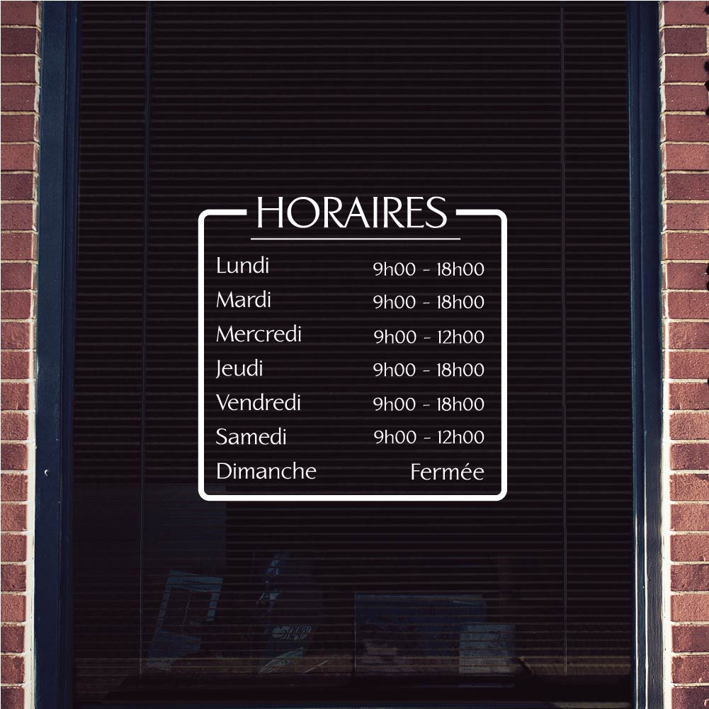 stickers-horaires-vitrine-personnalisé-ref14horaireboutique-autocollant-horaire-porte-sticker-vitrine-café-magasin-boutique-personnalisable