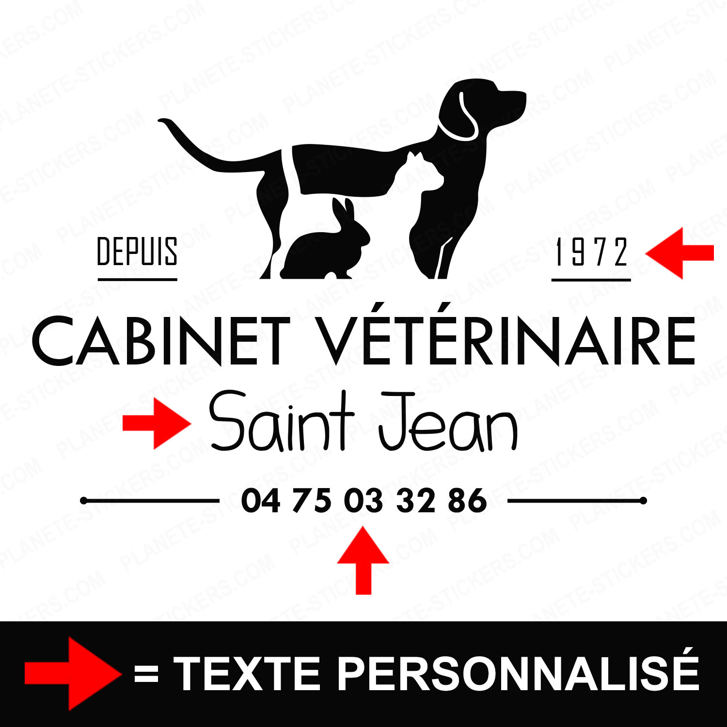 ref10veterinairevitrine-stickers-cabinet-vétérinaire-vitrine-sticker-personnalisé-autocollant-pro-veterinaire-professionnel-2
