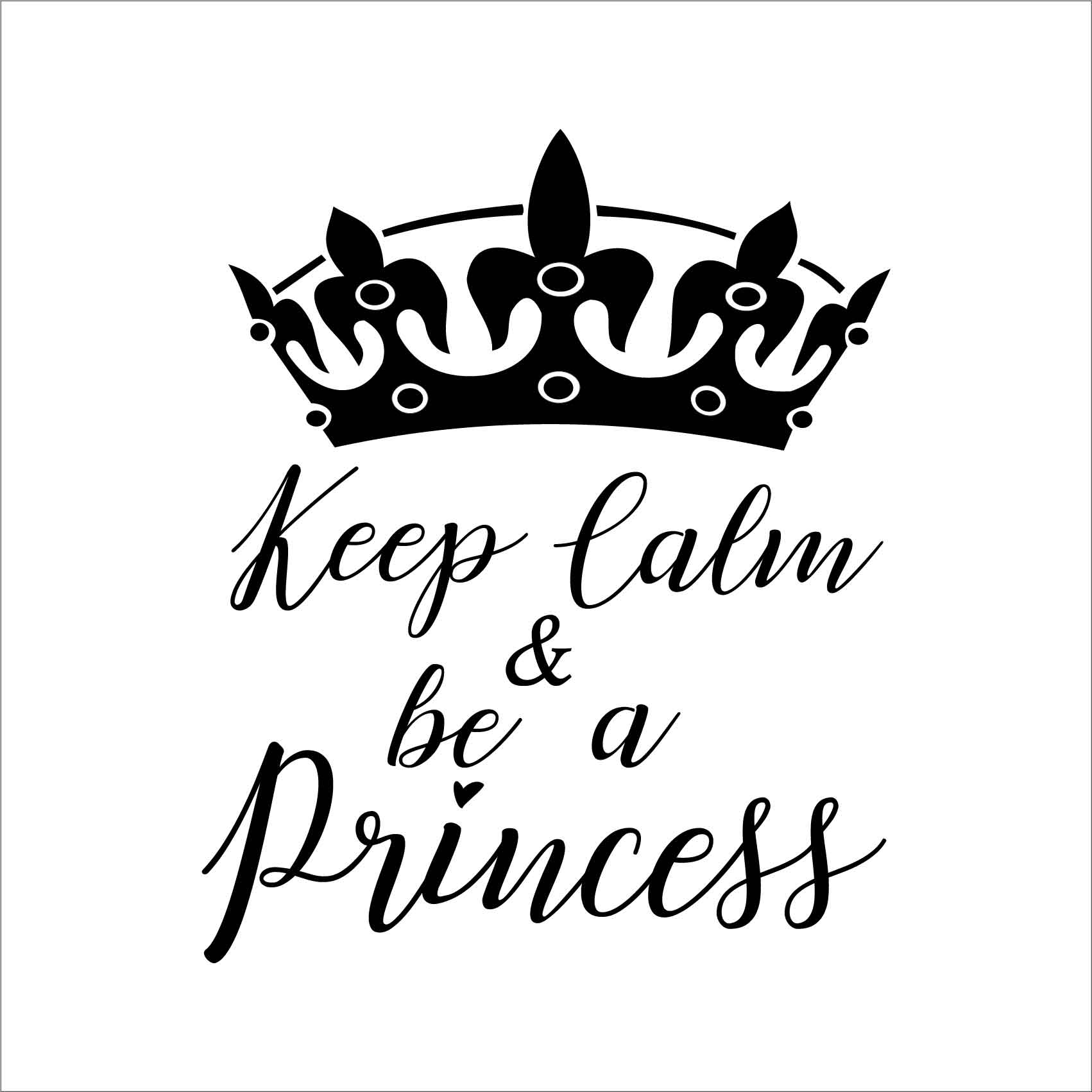 Stickers-keep-calm-and-be-a-princess-ref7princesse-autocollant-princesse-couronne-sticker-muraux-chambre-fille-enfant-fb