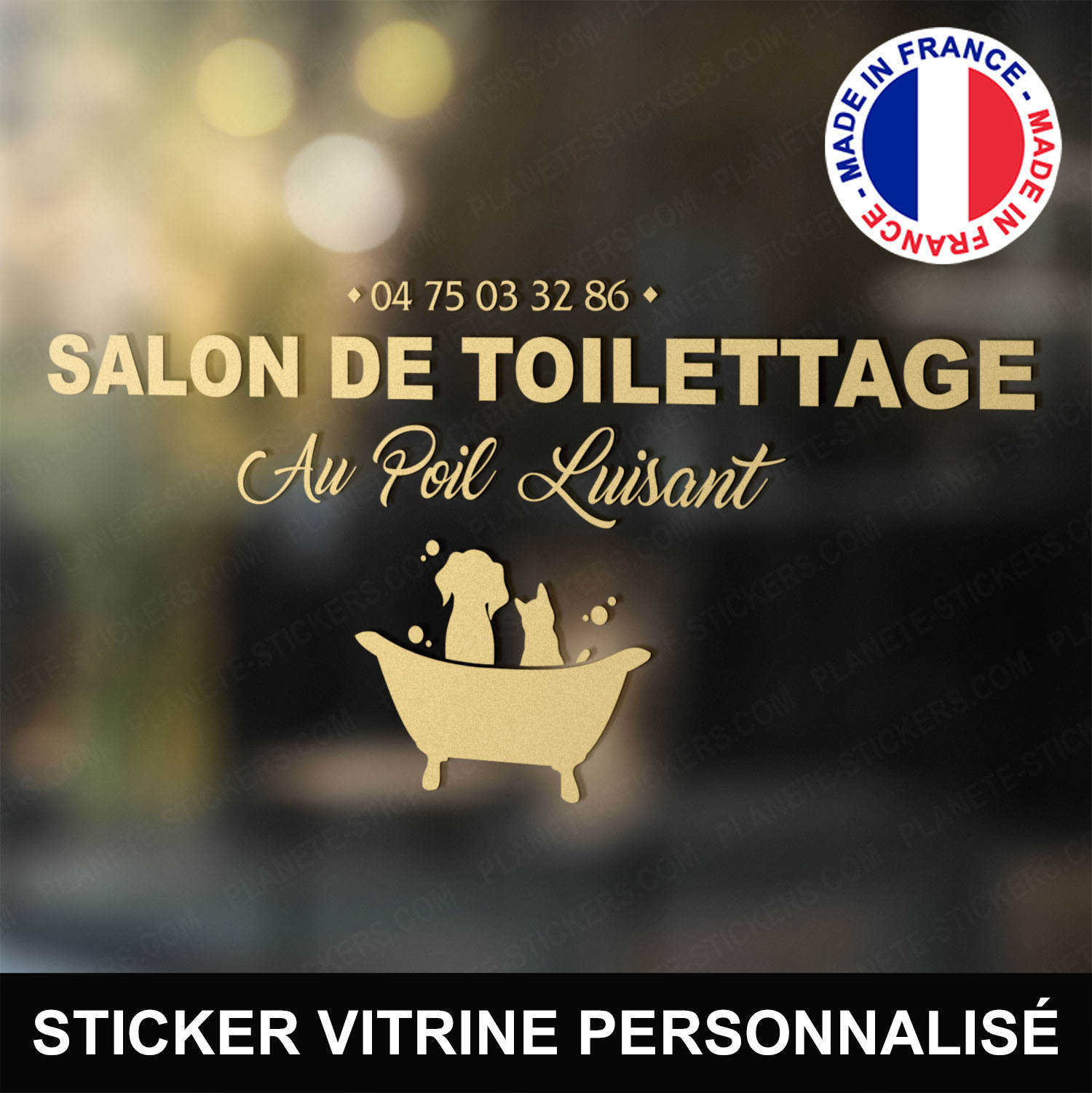 ref7salondetoilettagevitrine-stickers-salon-de-toilettage-vitrine-sticker-personnalisé-autocollant-toiletteur-pro-vitre-professionnel-logo-baignoire