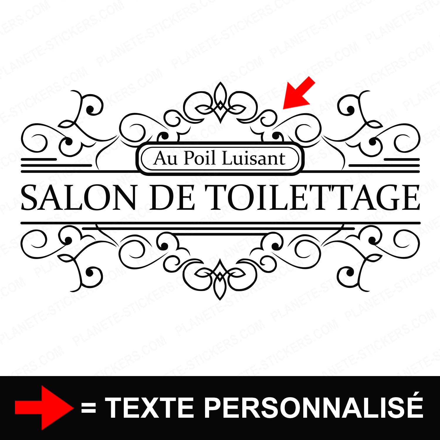 ref8salondetoilettagevitrine-stickers-salon-de-toilettage-vitrine-sticker-personnalisé-autocollant-toiletteur-pro-vitre-professionnel-logo-arabesque-2