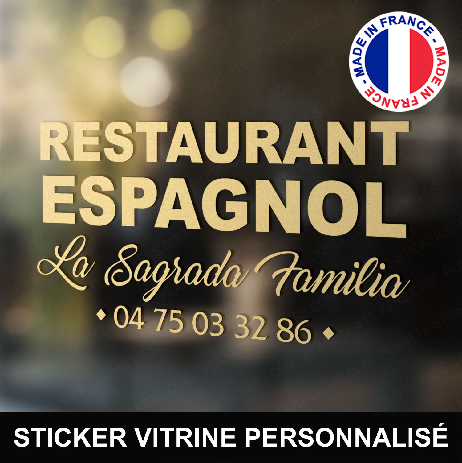 Zelfgenoegzaamheid maak het plat Verwijdering Stickers Restaurant Espagnol Vitrine – Autocollant Restaurant Pro