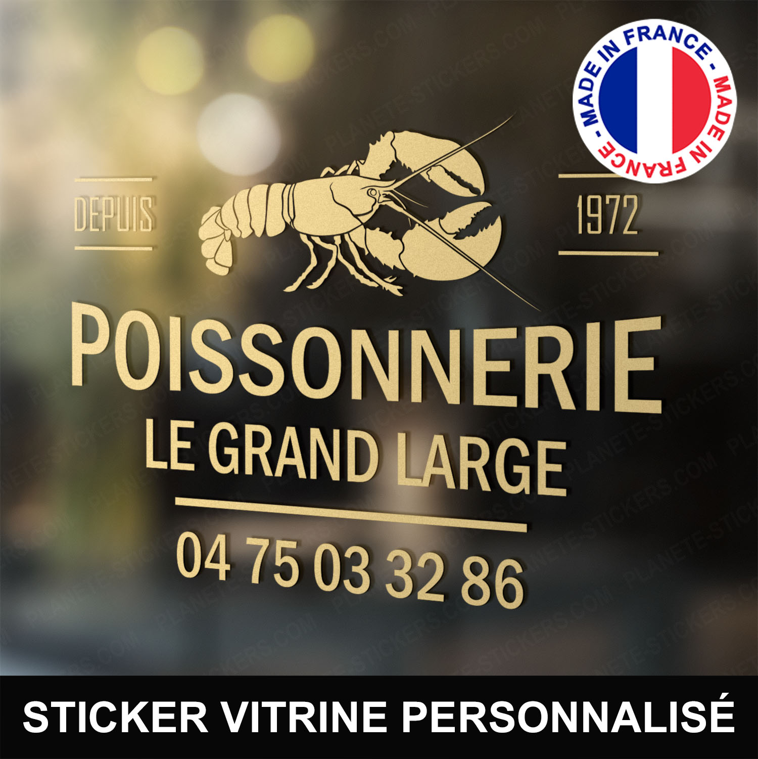 ref18poissonnerievitrine-stickers-poissonnerie-vitrine-sticker-personnalisé-autocollant-poissonnier-pro-vitre-poisson-professionnel-logo-homard