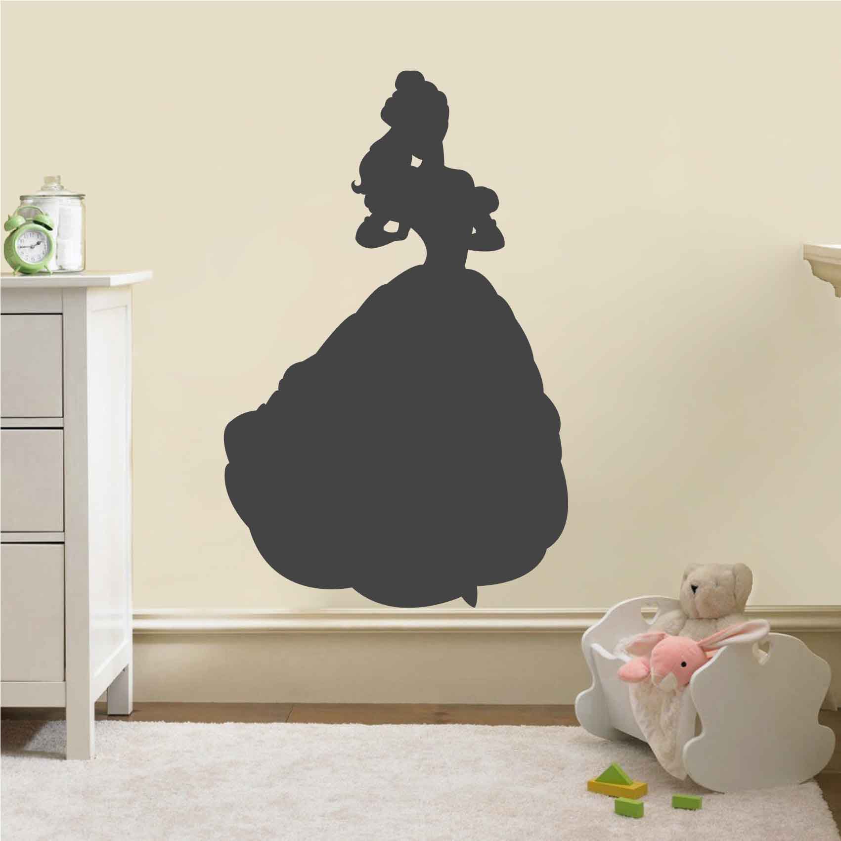 Stickers-princesse-silhouette-ref18princesse-autocollant-muraux-sticker-princess-deco-chambre-fille-enfant-bébé