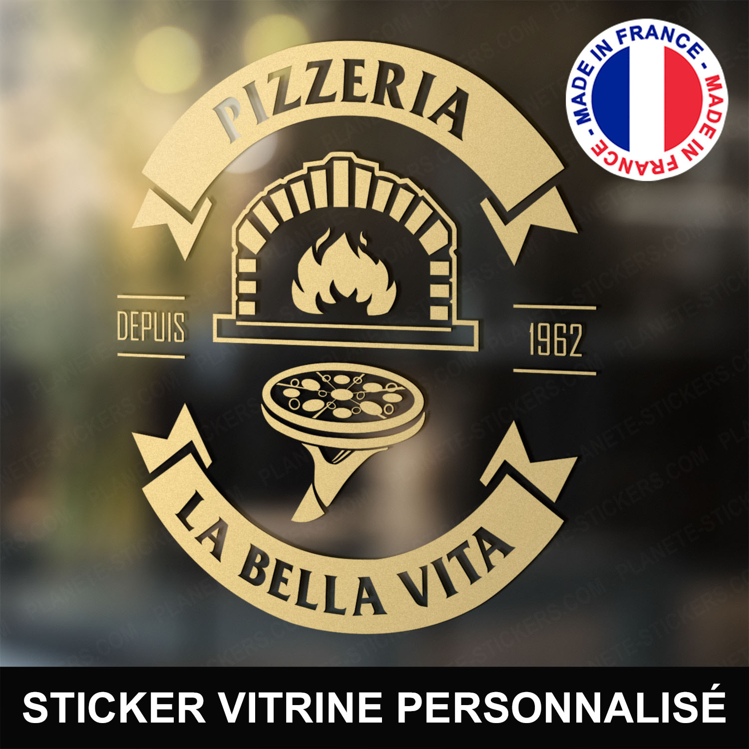 ref22pizzeriavitrine-stickers-pizzeria-vitrine-pizza-restaurant-sticker-personnalisé-autocollant-pro-restaurateur-vitre-resto-professionnel-logo-four-pizza