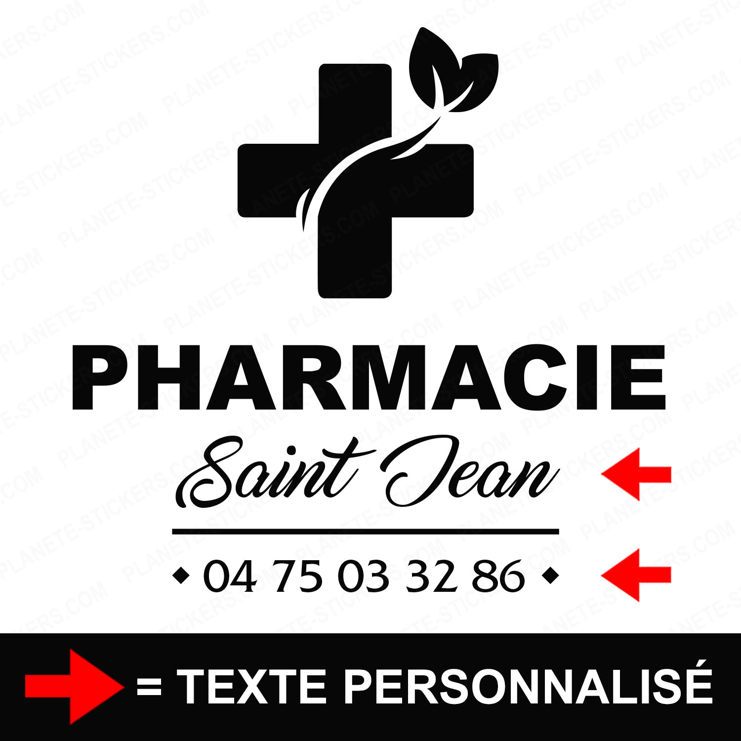 ref5pharmacievitrine-stickers-pharmacie-vitrine-sticker-personnalisé-pharmacien-autocollant-médical-pro-vitre-professionnel-logo-croix-nature-herboristerie-2