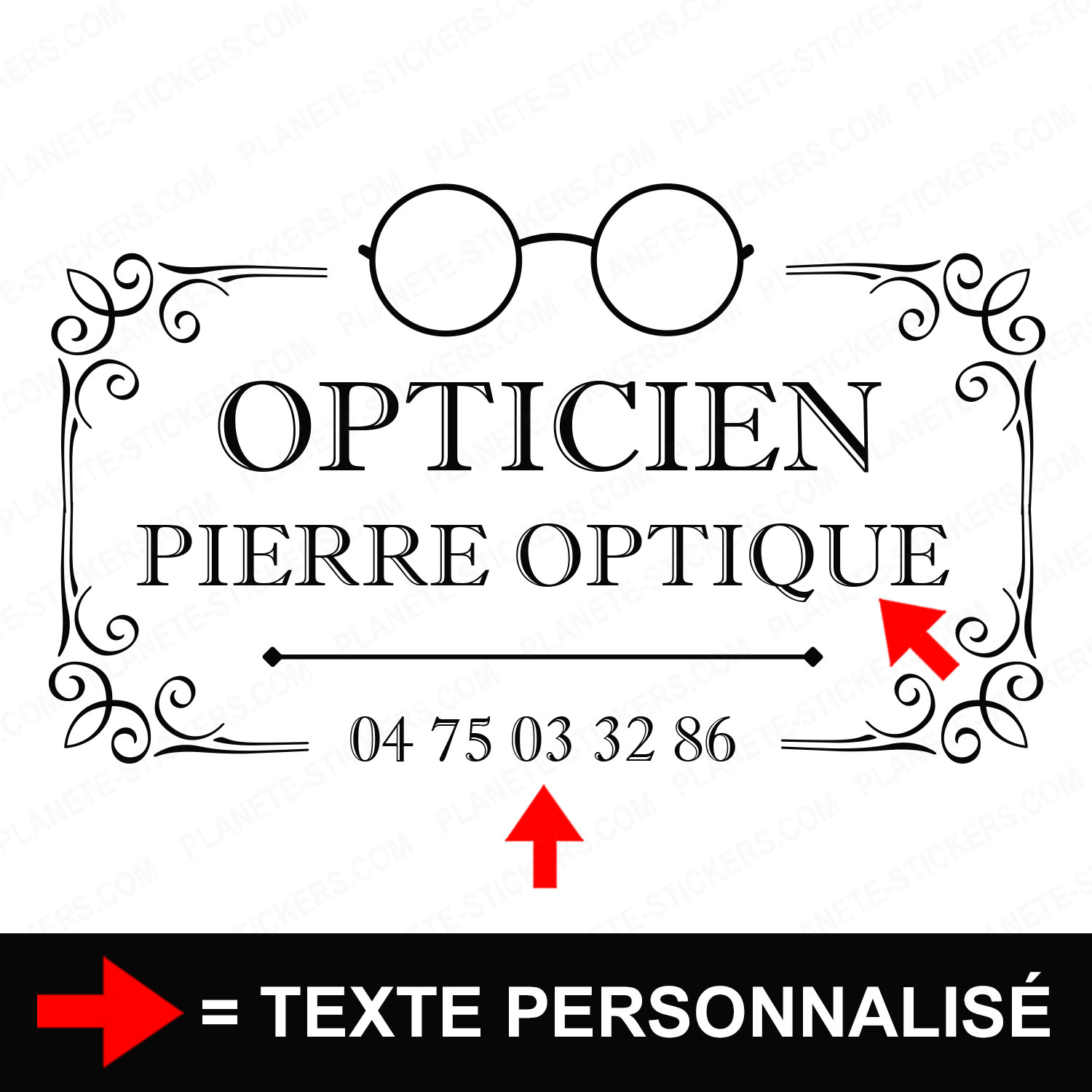 ref9opticienvitrine-stickers-opticien-vitrine-optique-sticker-personnalisé-lunetier-autocollant-pro-opticiens-vitre-magasin-boutique-logo-lunettes-arabesques-2