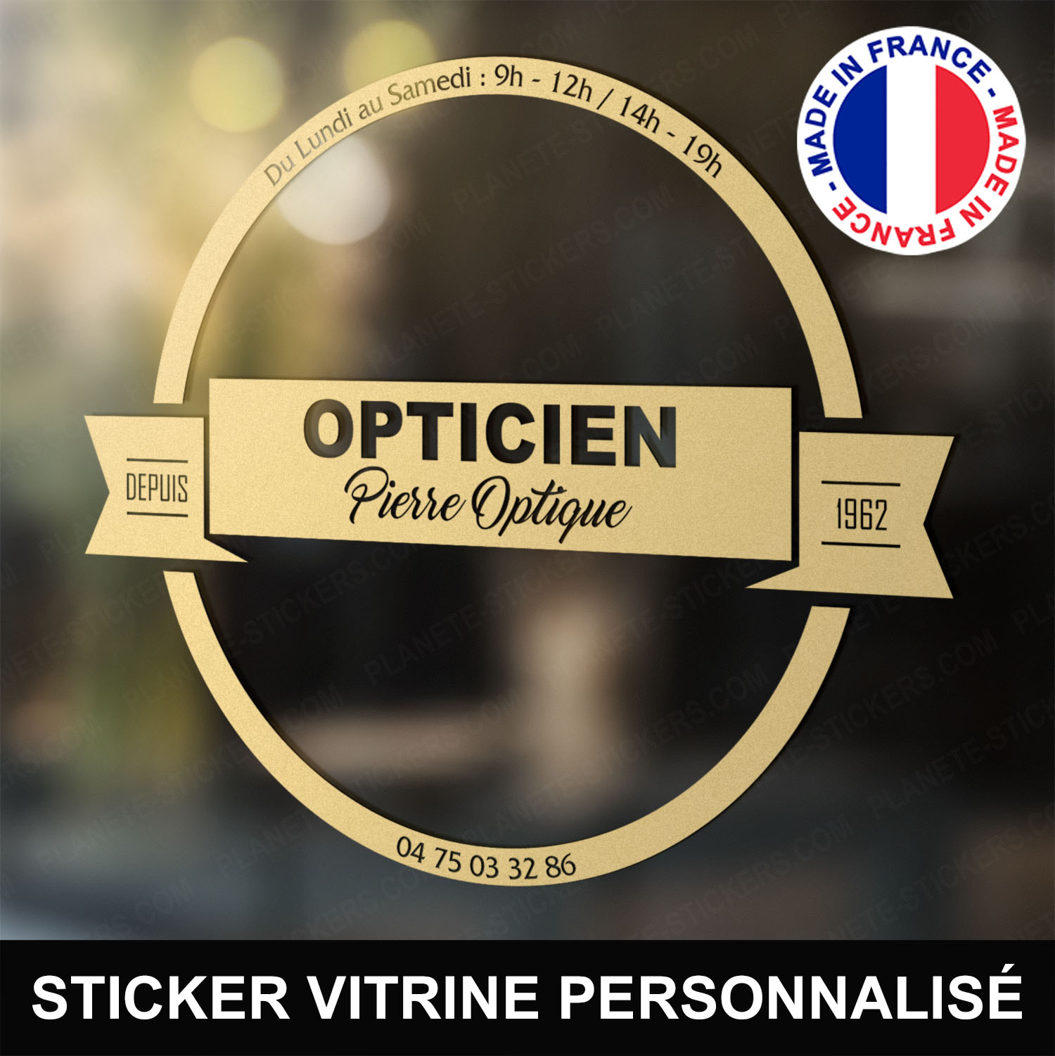 ref11opticienvitrine-stickers-opticien-vitrine-optique-sticker-personnalisé-lunetier-autocollant-pro-opticiens-vitre-magasin-boutique-opticienne-professionnel-logo-lunettes-rond